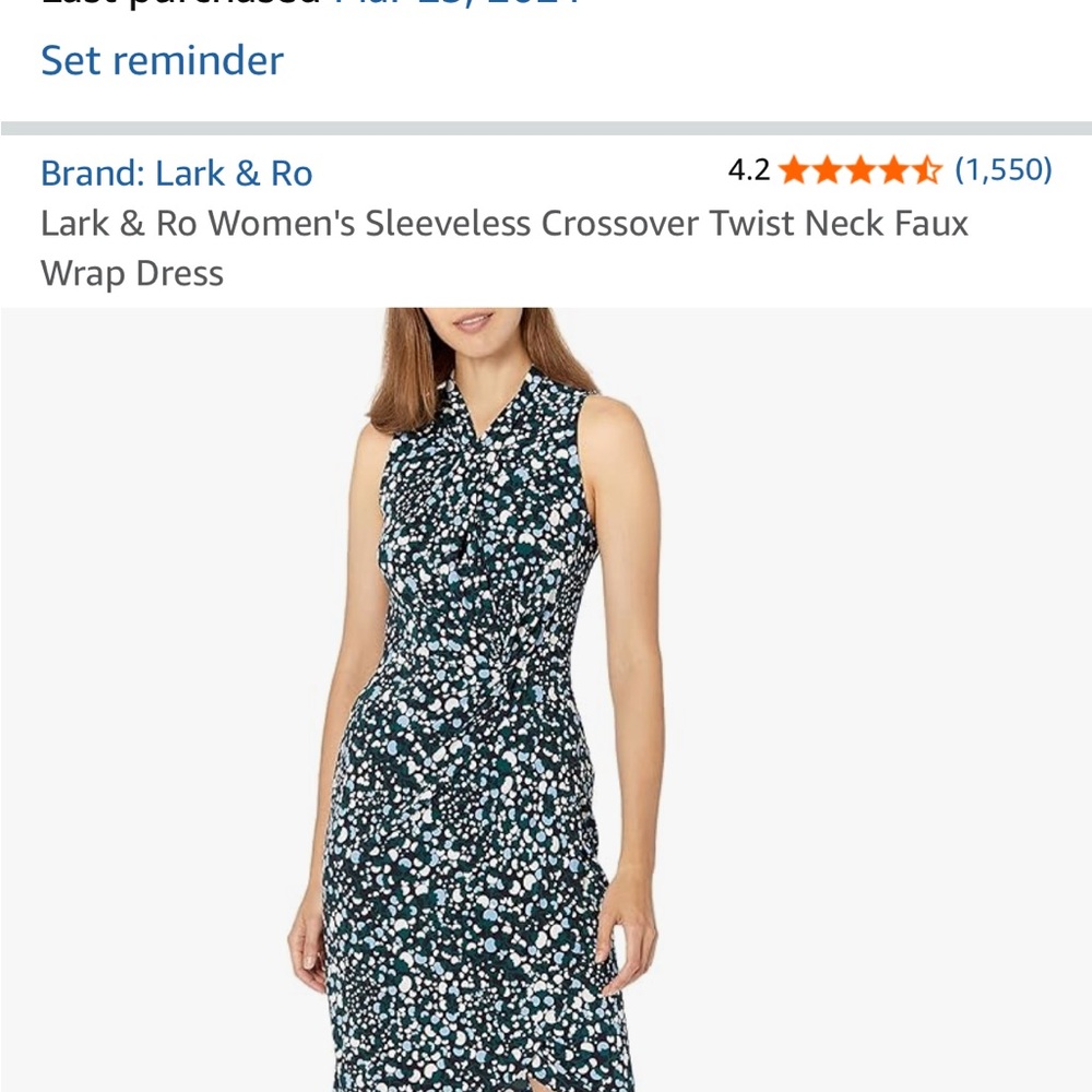 Lark & Ro Blue and White Halter Sheath Dress
